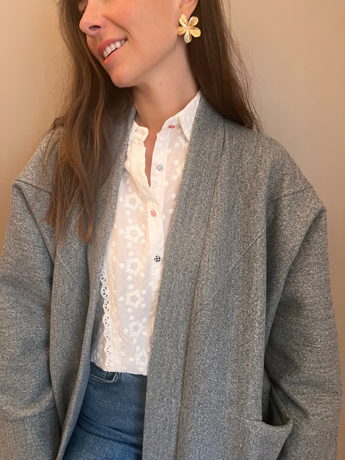 Manteau Bluma gris taille unique 34 au 48
