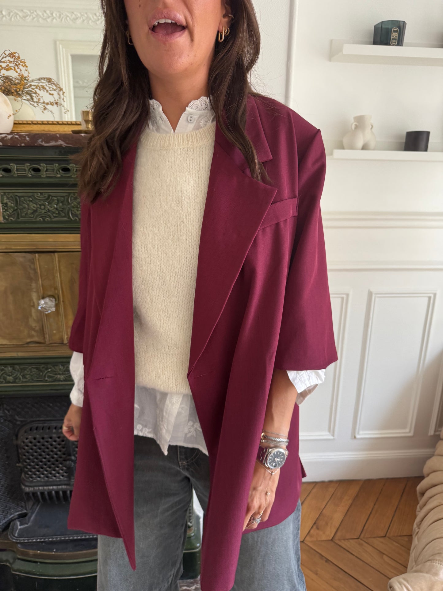 Blazer Emy bordeaux taille unique du 34 au 46