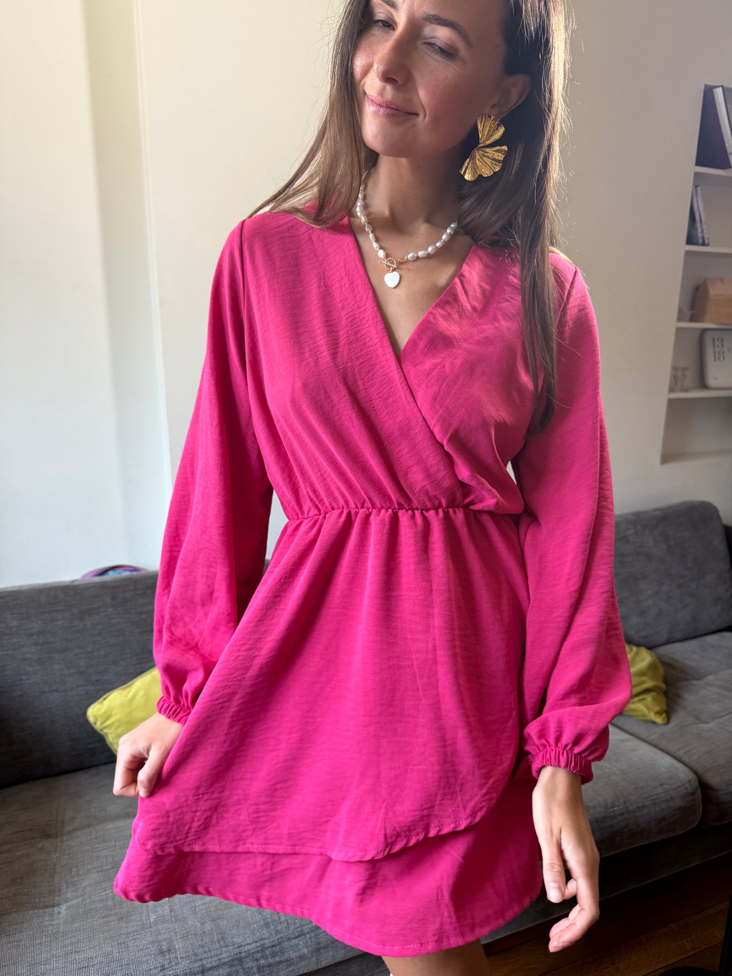 Robe Elmiana Fushia