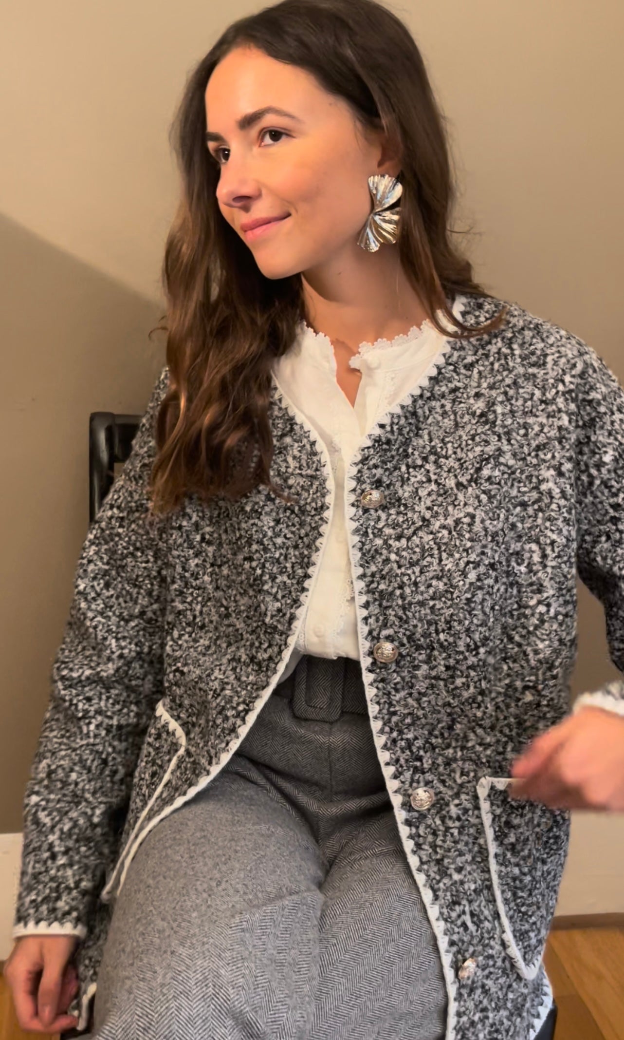 Veste moumoute gris taille unique du 34 au 44