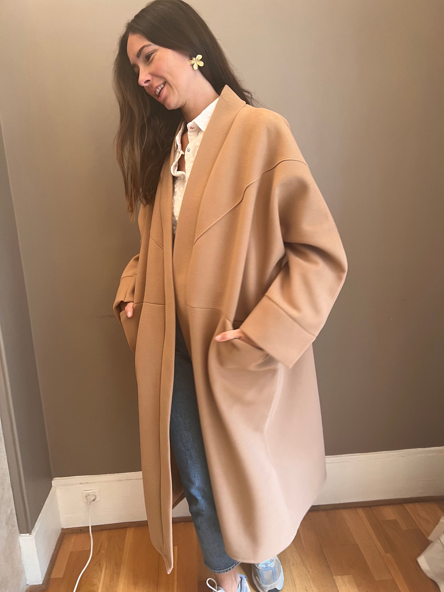 Manteau Bluma camel taille unique 34 au 48