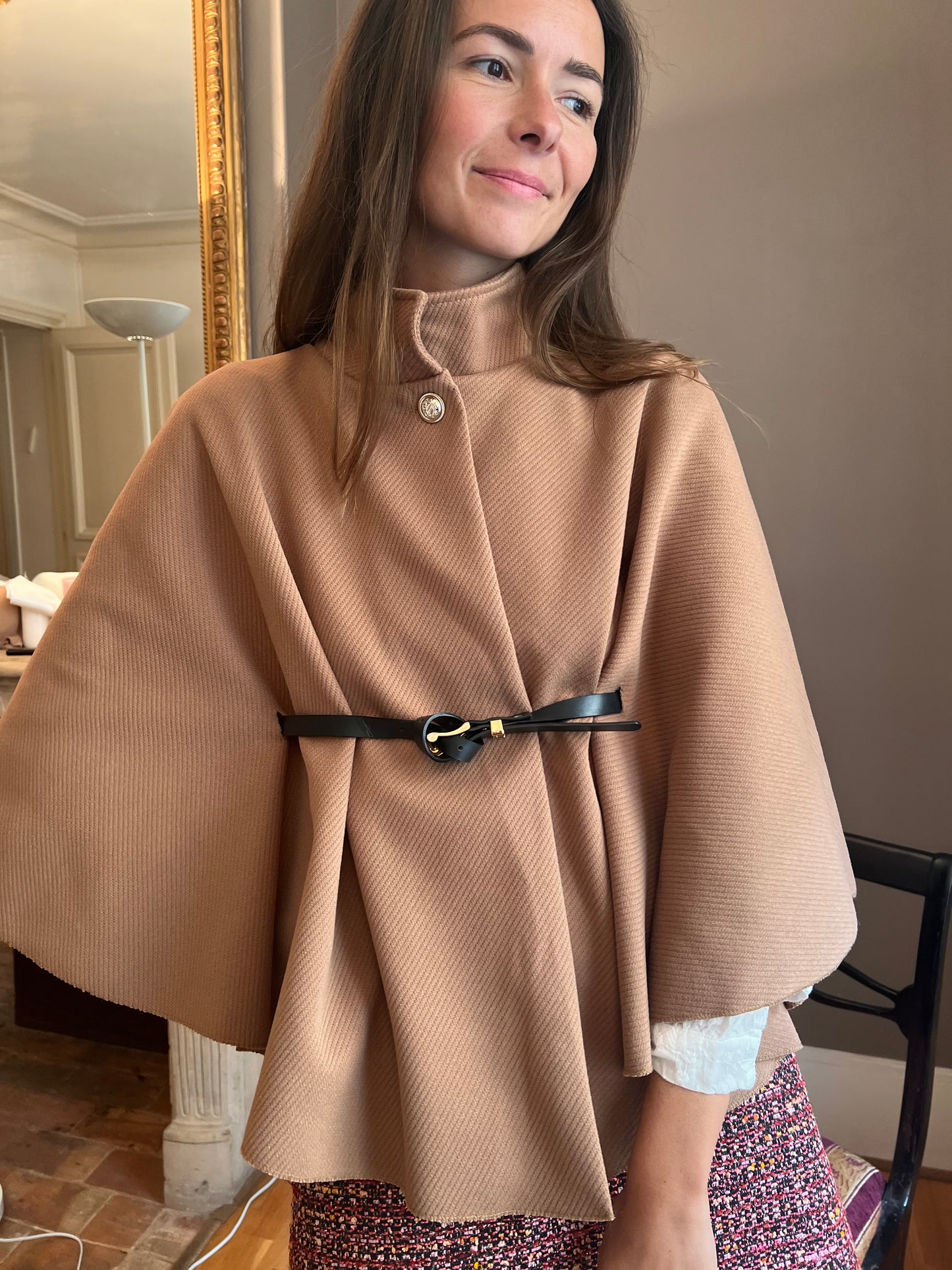 Cape Nelia camel taille unique 34 au 48