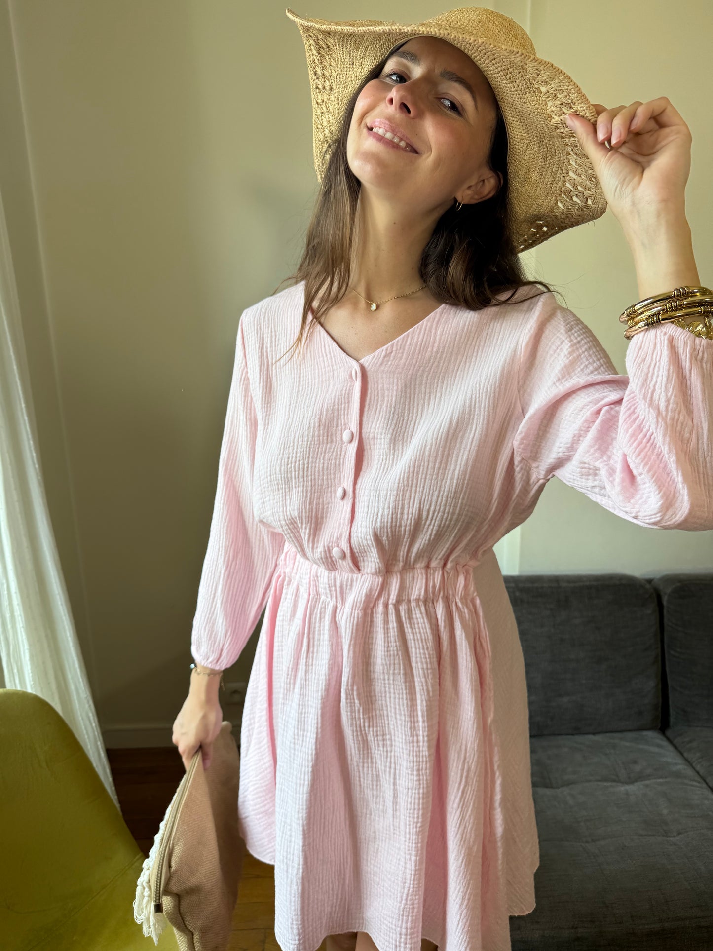 Robe Alia rose pale