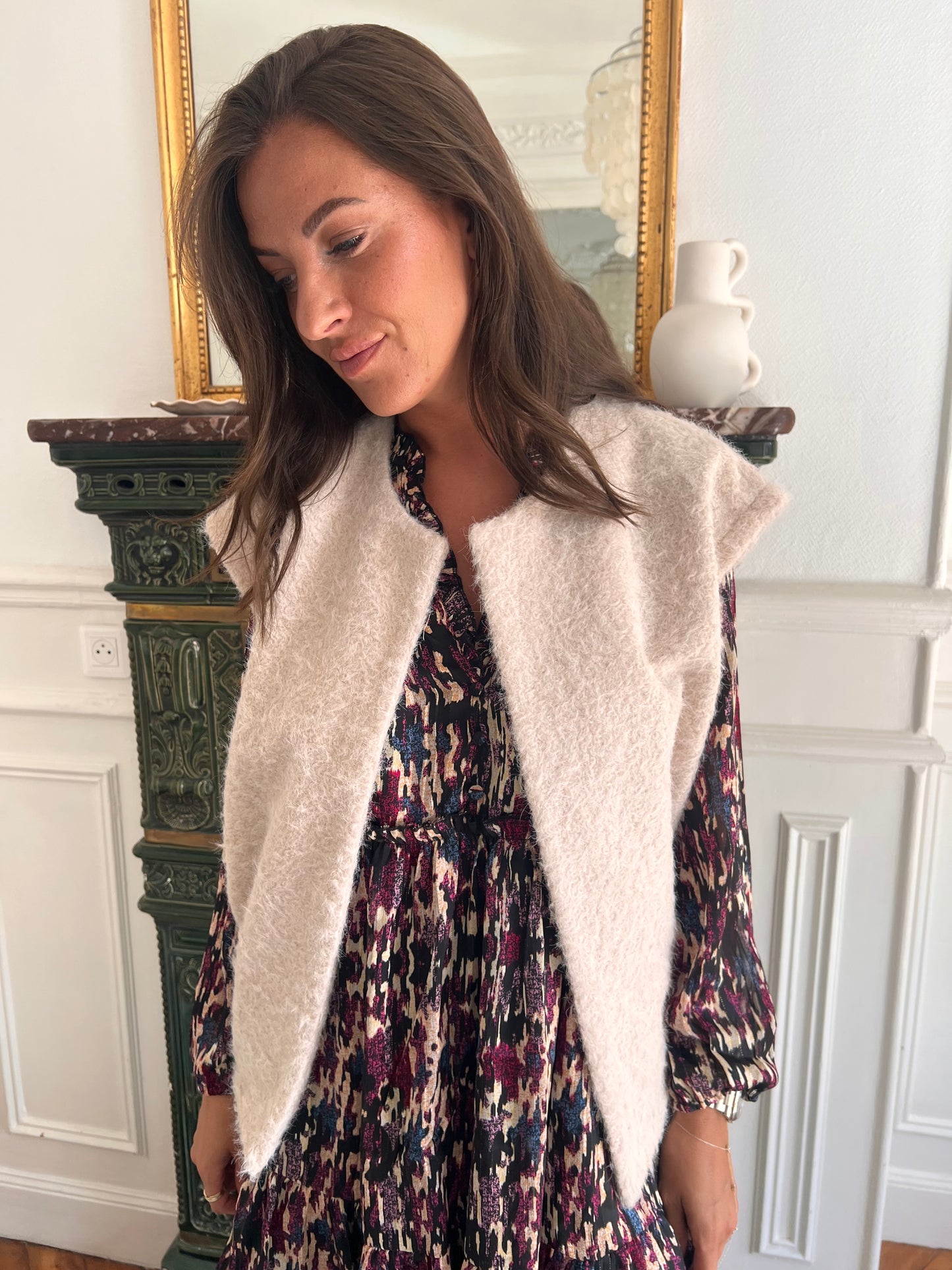 Gilet Julia ecru taille unique