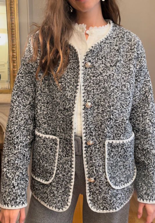 Veste moumoute gris taille unique du 34 au 44