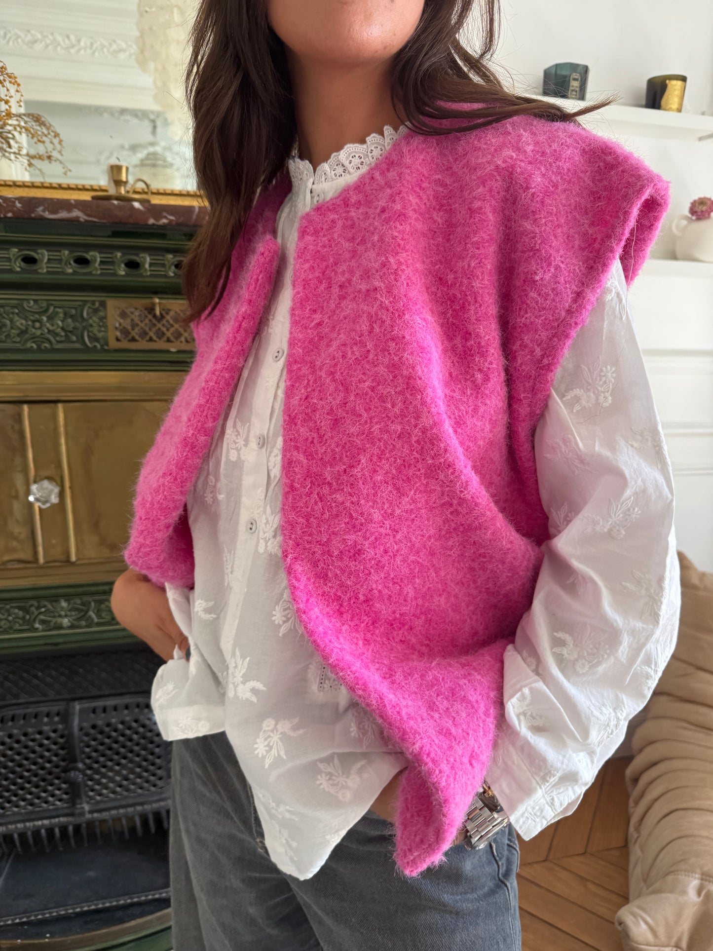 Gilet Julia fushia taille unique