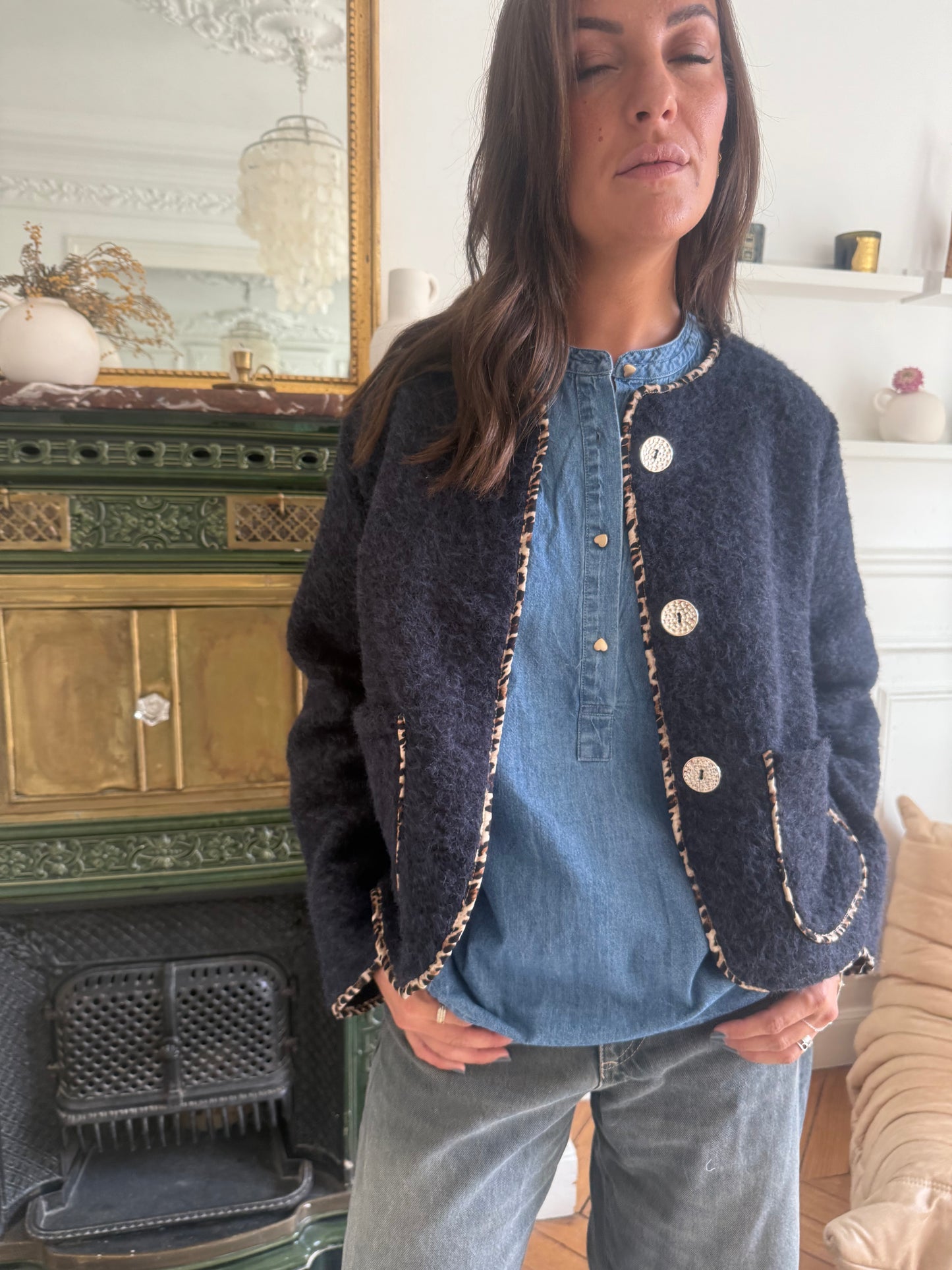 Veste LINA bleu marine   taille unique 34 au 42