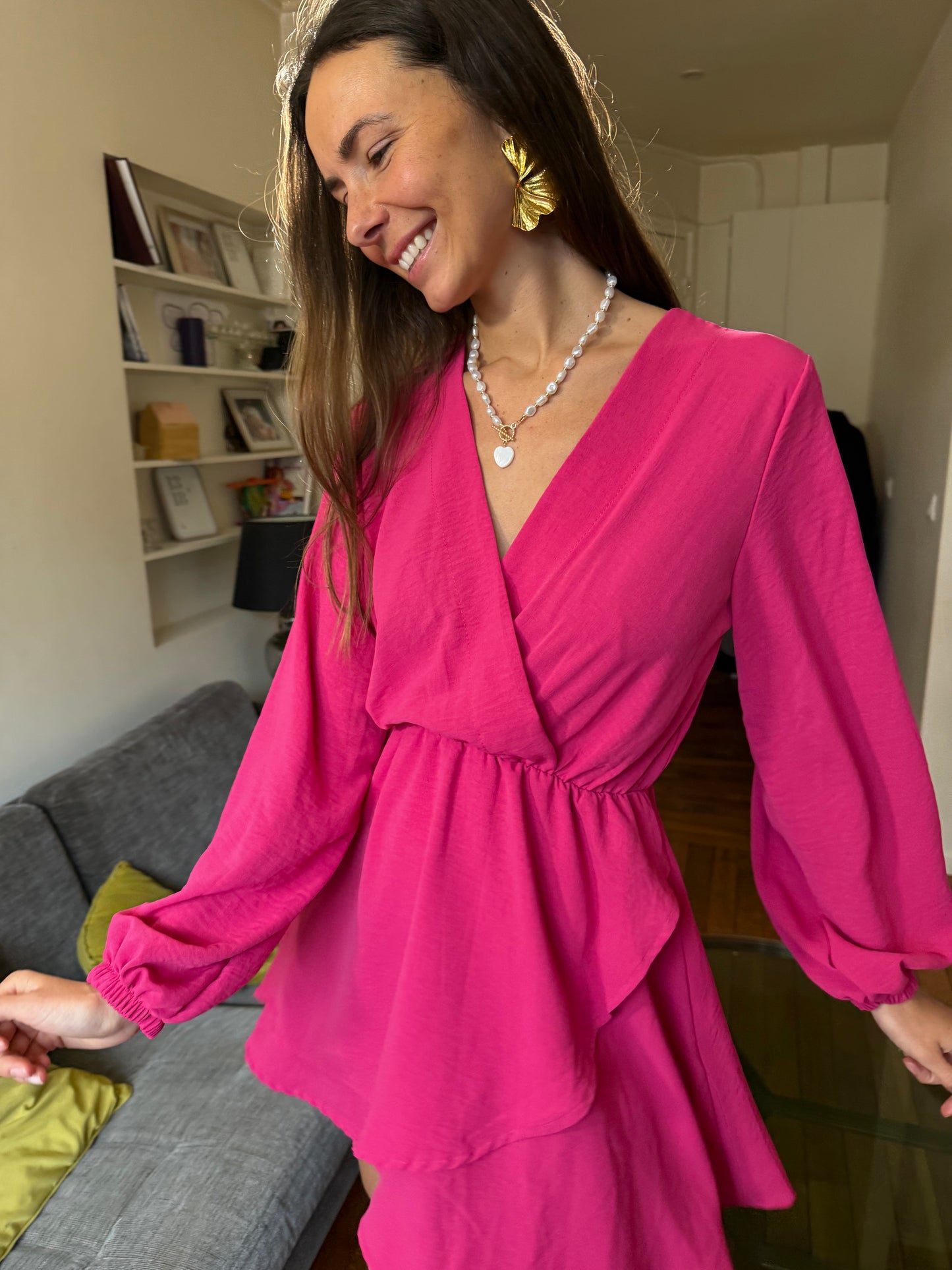 Robe Elmiana Fushia