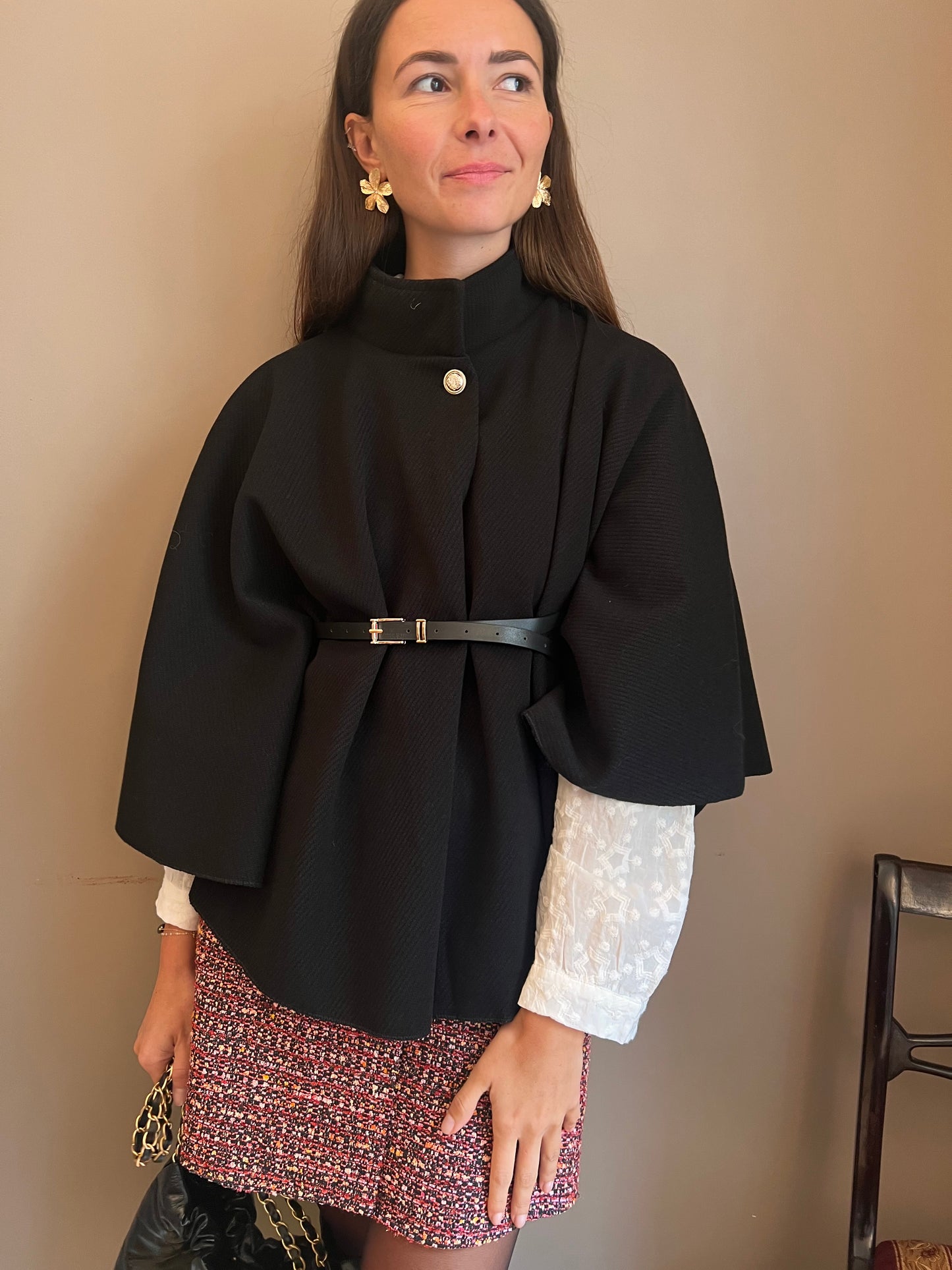 Cape Nelia noir taille unique 34 au 48
