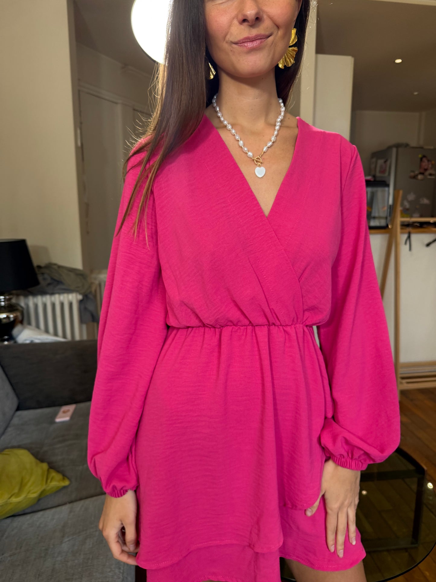 Robe Elmiana Fushia