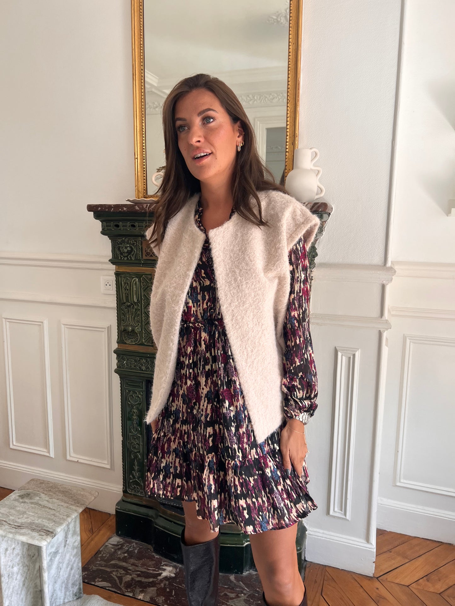 Gilet Julia ecru taille unique