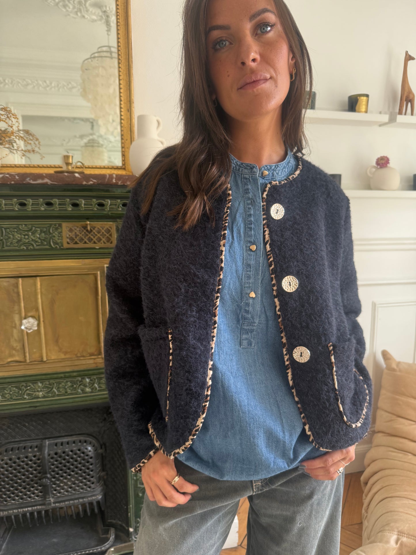 Veste LINA bleu marine   taille unique 34 au 42