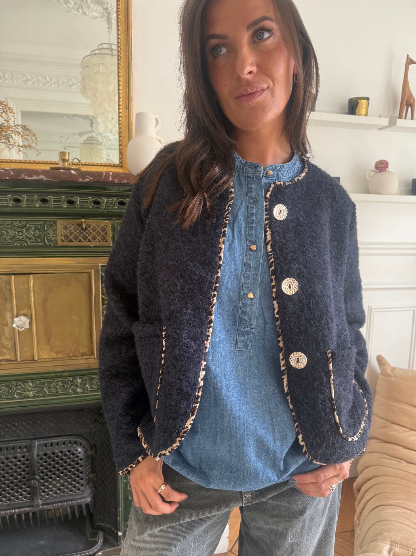 Veste LINA bleu marine   taille unique 34 au 42