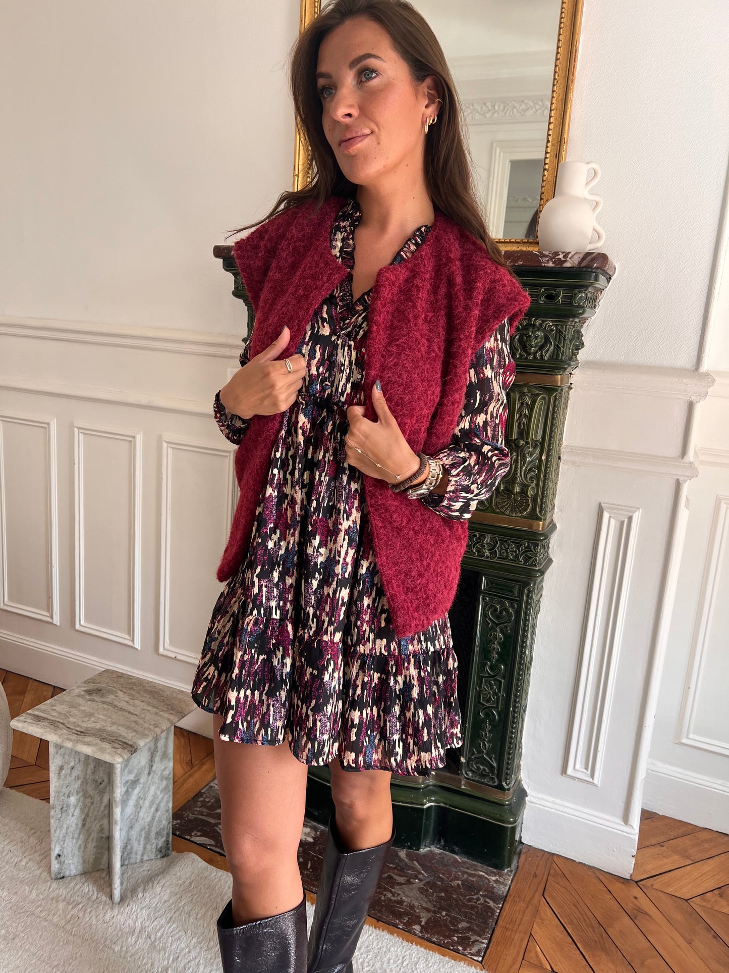 Gilet Julia bordeaux  taille unique