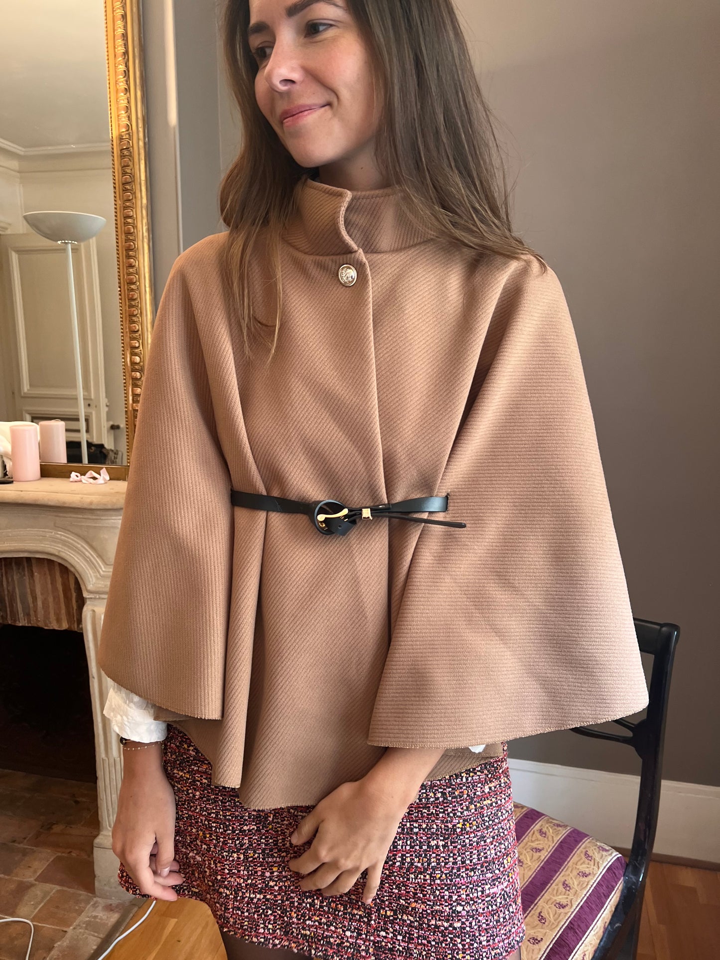 Cape Nelia camel taille unique 34 au 48