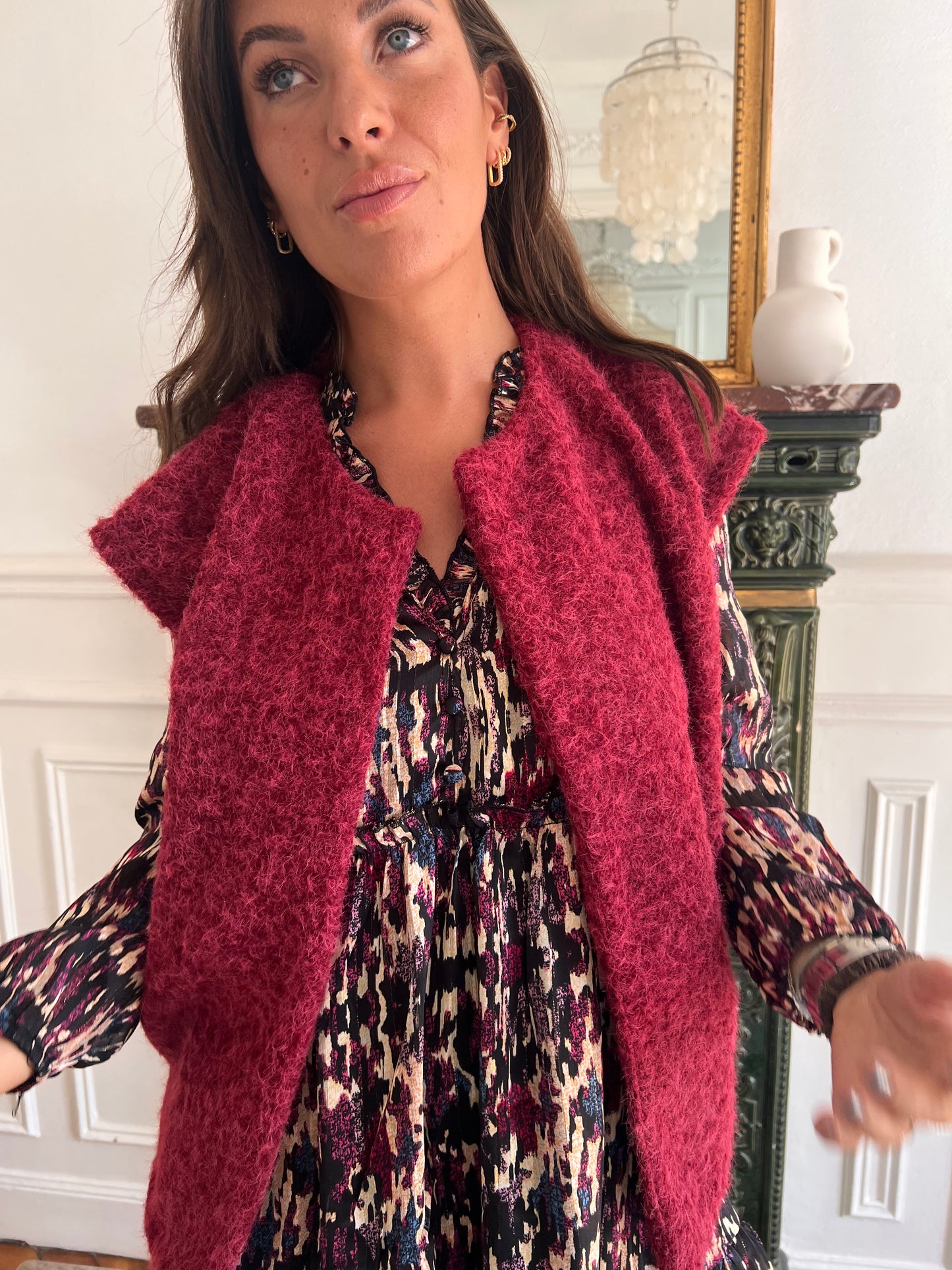 Gilet Julia bordeaux  taille unique