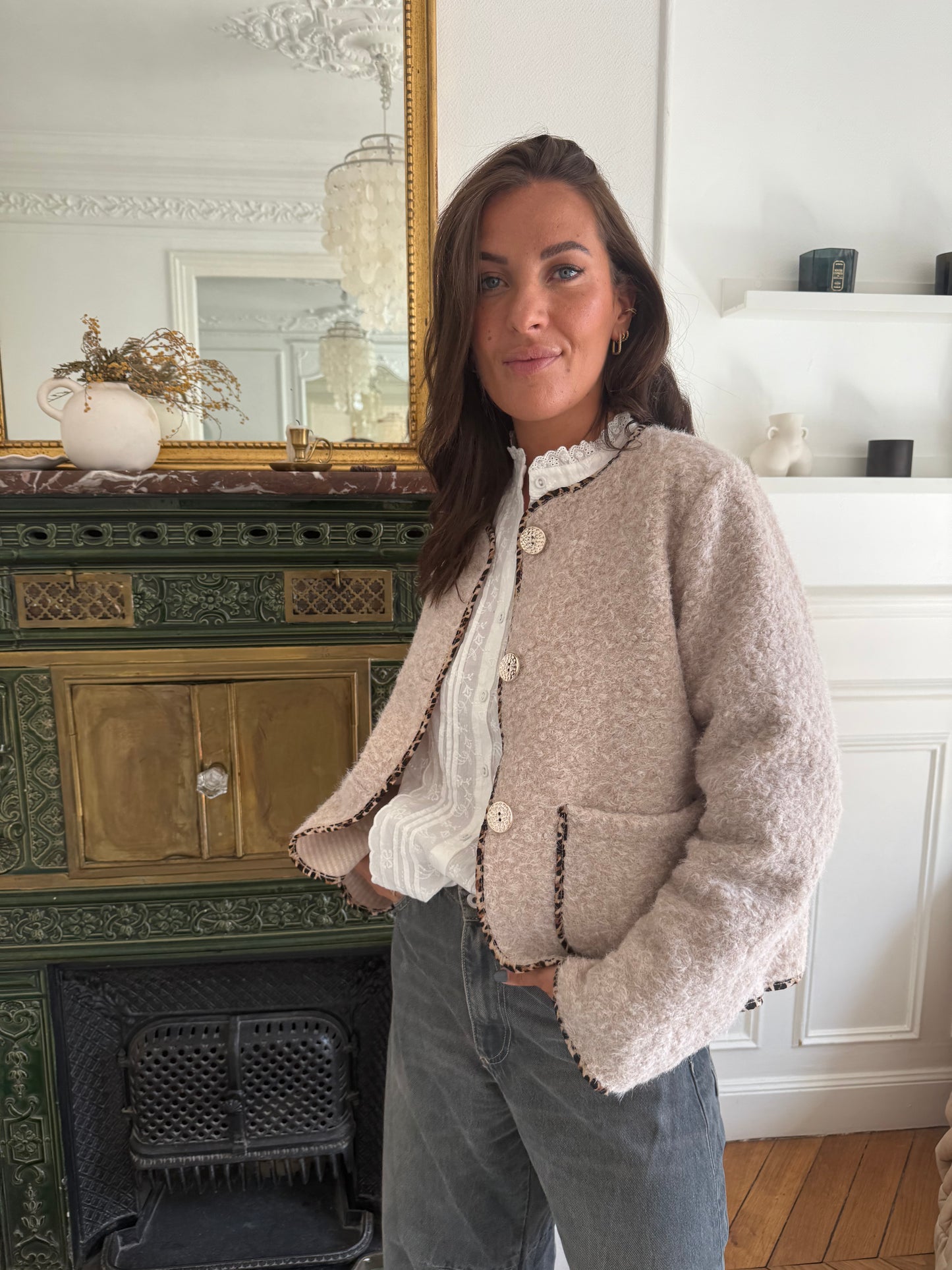 Veste LINA beige taille unique 34 au 42