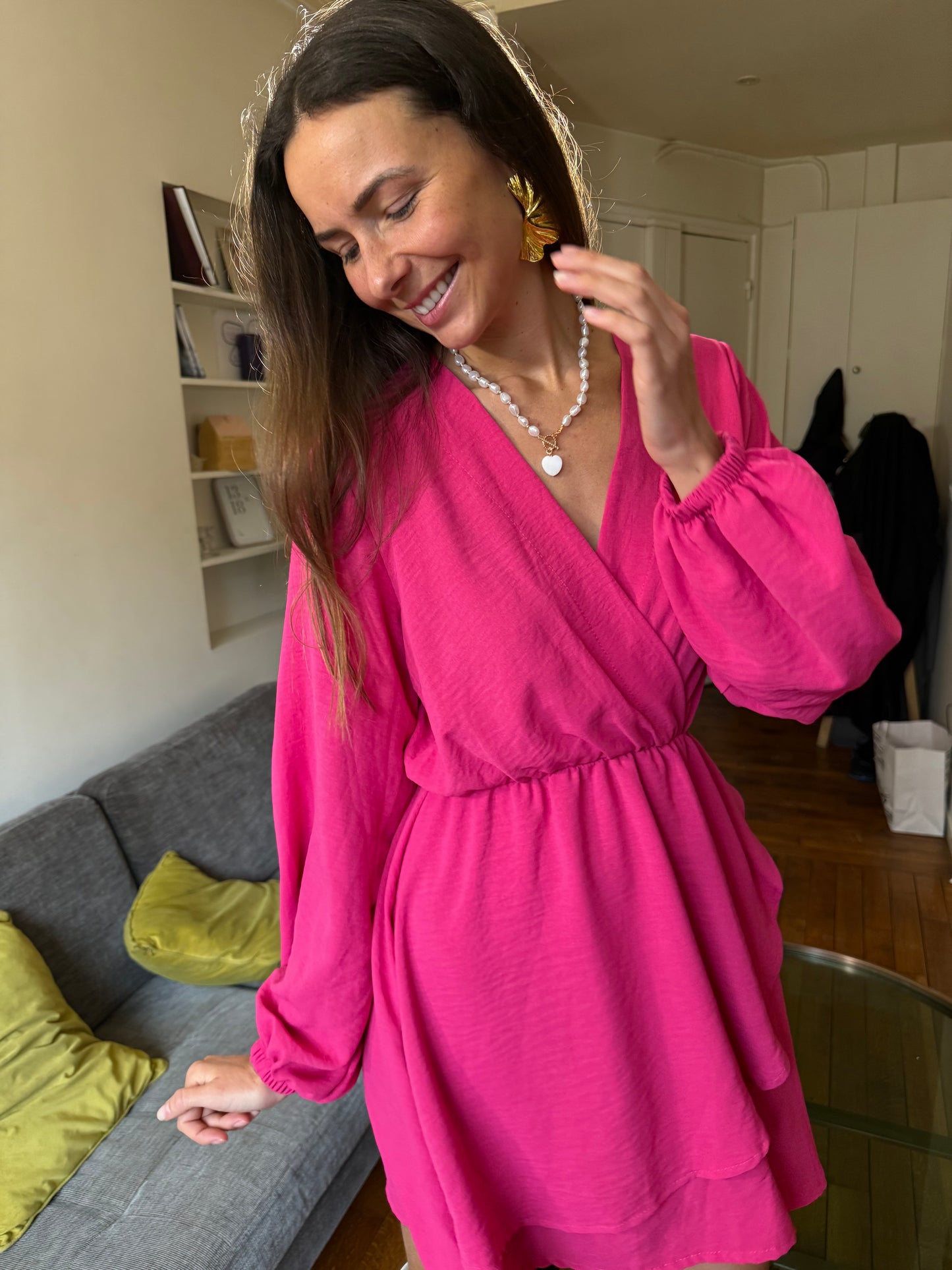 Robe Elmiana Fushia