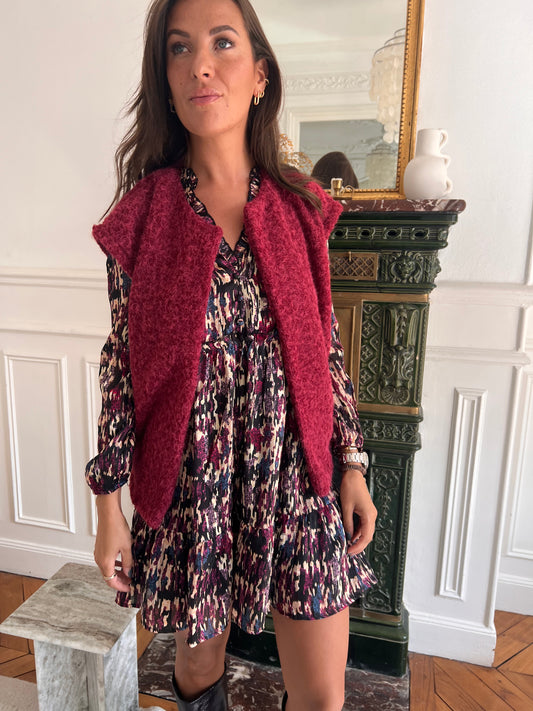Gilet Julia bordeaux  taille unique