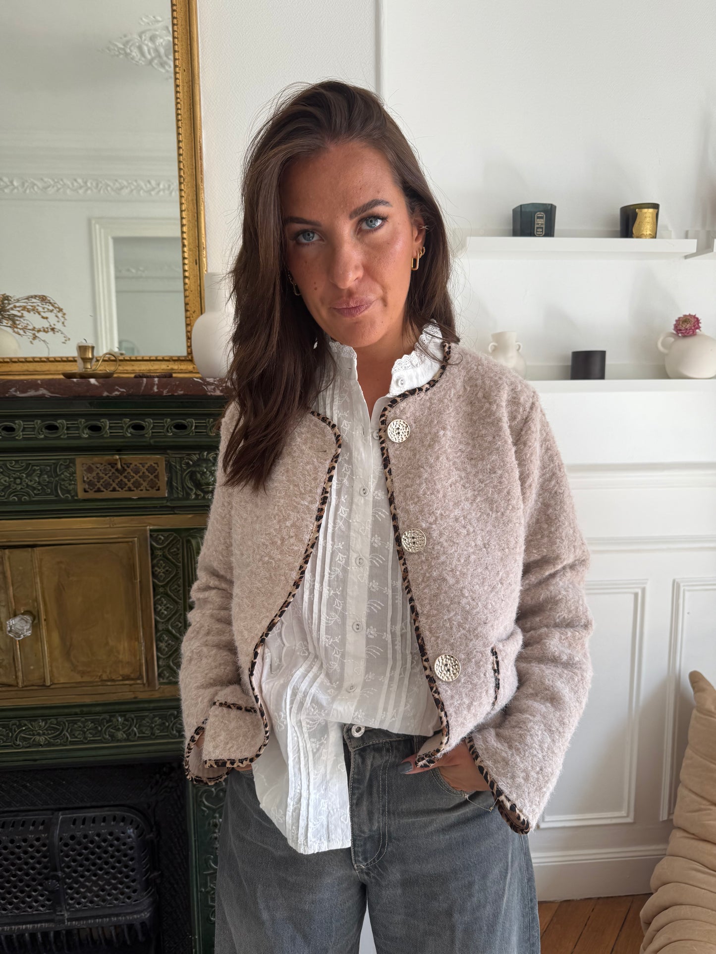 Veste LINA beige taille unique 34 au 42