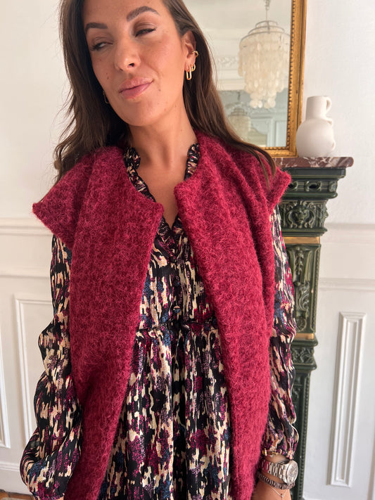 Gilet Julia bordeaux  taille unique