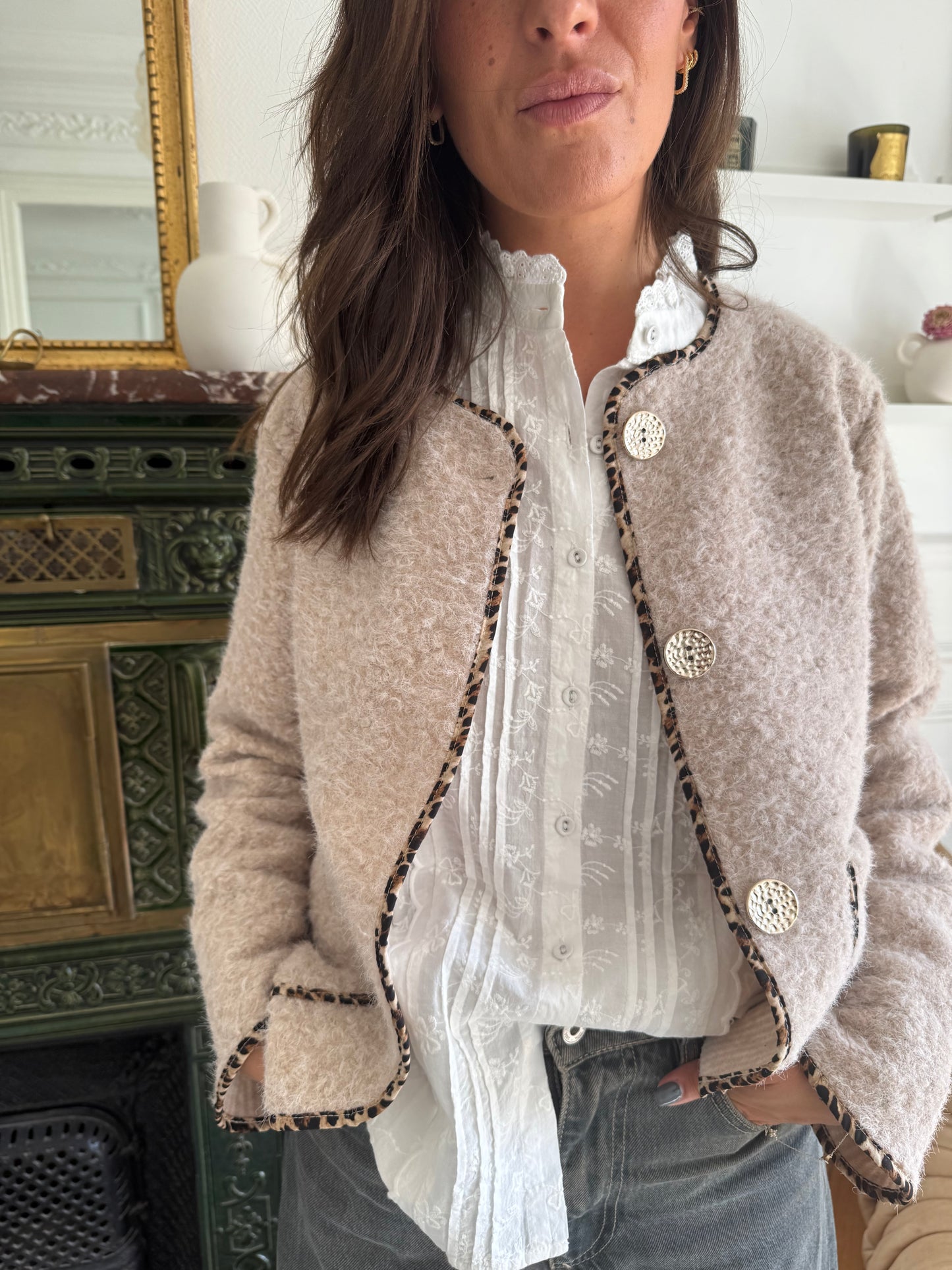 Veste LINA beige taille unique 34 au 42