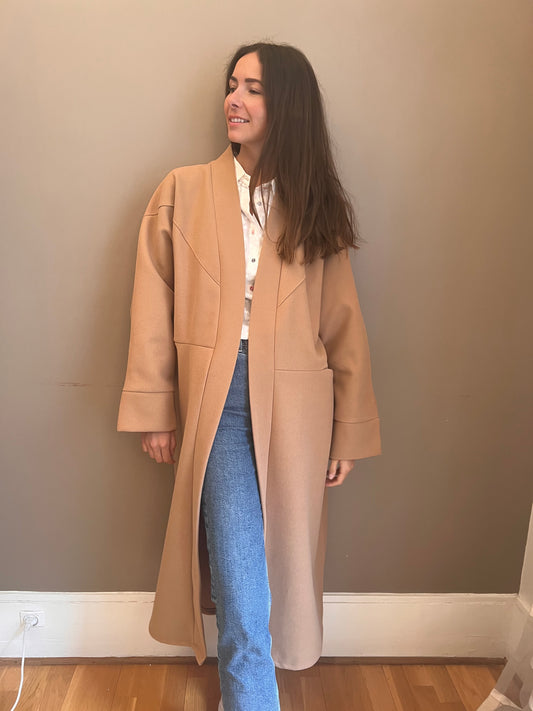 Manteau Bluma camel taille unique 34 au 48