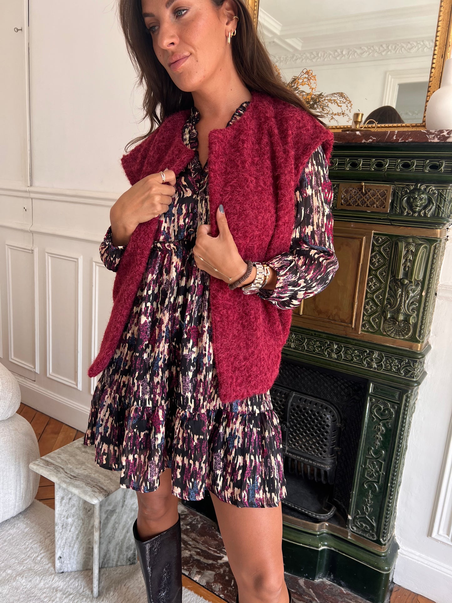 Gilet Julia bordeaux  taille unique